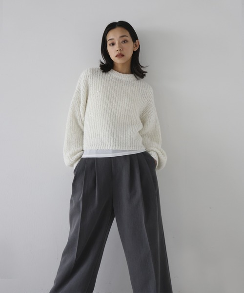 スパンコールニットプルオーバー（Tシャツ/カットソー）｜hellam