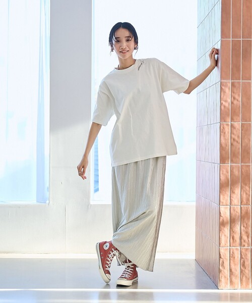 CRESCENT DUO　テープ刺繍のカットソー　プルオーバー　Tシャツ CRESCENT DUO テープ刺繍のカットソー プルオーバー Tシャツ