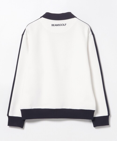 【美品】BEAMS ビームスL トレーナー ゴルフウェア ホワイト セール】【UVカット/伸縮性】ORANGE LABEL / 襟付き バイカラー