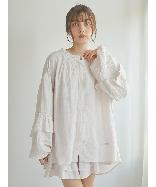 【タグ付き新品】ジェラートピケ　【SPRING】フリルブラウス セール】【SPRING】フリルブラウス（ルームウェア/パジャマ