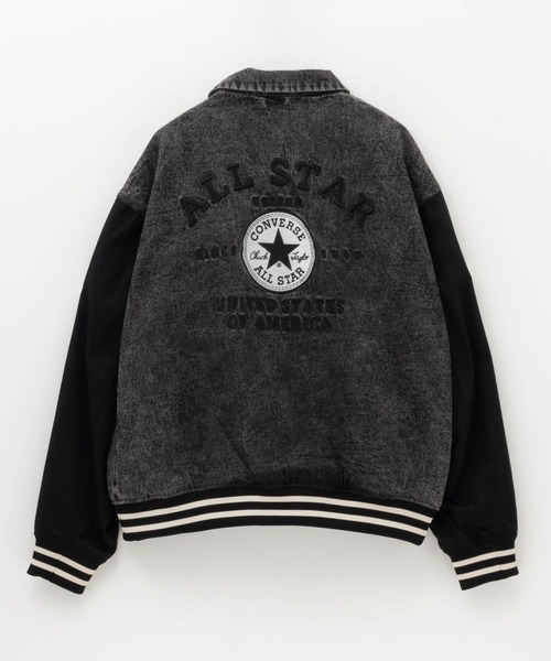 CONVERSE(コンバース)の「【CONVERSE】 襟付きスタジアムジャケット(スタジャン・メンズ・ブラック系その他/ブラック/インディゴブルー・M/L/XL)」の5枚目の写真