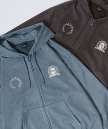 Fake Suede Game Sweat Hoodie/オーバーサイズ ブロークコア ゲームシャツ ユニフォーム フェイクスエード フルジップパーカー フーディー パーカー スウェット レディース メンズ