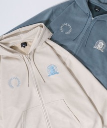 Fake Suede Game Sweat Hoodie/オーバーサイズ ブロークコア ゲームシャツ ユニフォーム フェイクスエード フルジップパーカー フーディー パーカー スウェット レディース メンズ