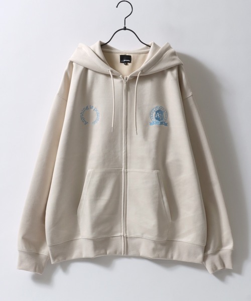SITRY(シトリー)の「Fake Suede Game Sweat Hoodie/オーバーサイズ ブロークコア ゲームシャツ ユニフォーム フェイクスエード フルジップパーカー フーディー パーカー スウェット レディース メンズ(パーカー・メンズ・チャコール/アイボリー/グレイッシュブルー・L/M)」の4枚目の写真