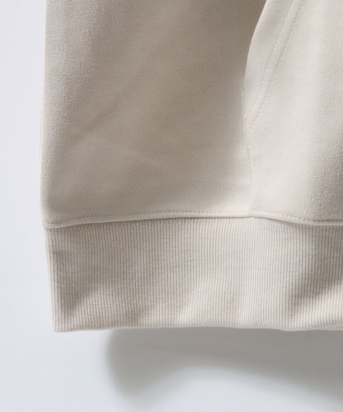 SITRY(シトリー)の「Fake Suede Game Sweat Hoodie/オーバーサイズ ブロークコア ゲームシャツ ユニフォーム フェイクスエード フルジップパーカー フーディー パーカー スウェット レディース メンズ(パーカー・メンズ・チャコール/アイボリー/グレイッシュブルー・L/M)」の13枚目の写真