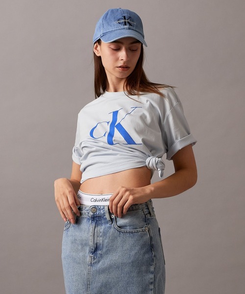   - 【ラスト1点】カルバンクライン　ロゴプリントボクシーTシャツ　Mサイズ Calvin Klein tシャツ CK ロゴ ボクシーTシャツ レディース