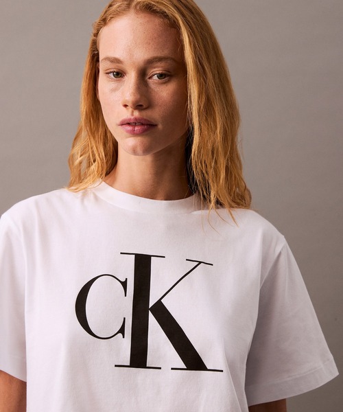 【 】★CK ロゴプリントボクシーTシャツ★送料無料 セール】CK ロゴ ボクシーTシャツ（Tシャツ/カットソー
