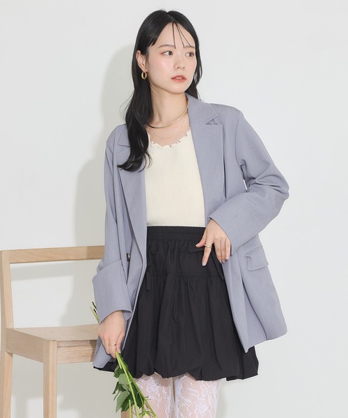 earth music&ecology（アースミュージックアンドエコロジー）の「ダブルテーラードジャケット（テーラードジャケット・レディース・ベージュ/ネイビー/杢グレー・M/L）」の17枚目の写真