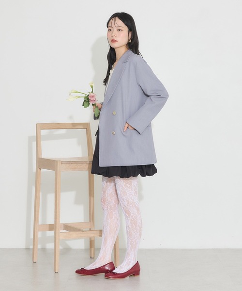 earth music&ecology（アースミュージックアンドエコロジー）の「ダブルテーラードジャケット（テーラードジャケット・レディース・ベージュ/ネイビー/杢グレー・M/L）」の20枚目の写真