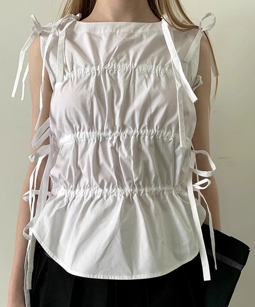 インポートＴｈｅＣｌｏｓｅｔギャザーとリボン華やか大人ガール♪タンクトップ animated.gif23-21-18-587.gif?