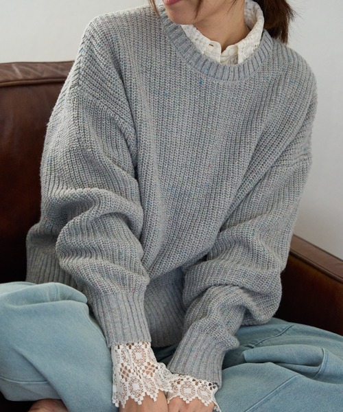 つぶつぶ MIXカラーネップニット（ニット/セーター）｜TRIANGLE PALETTE（トライアングルパレット）