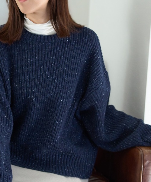 つぶつぶ MIXカラーネップニット（ニット/セーター）｜TRIANGLE PALETTE（トライアングルパレット）
