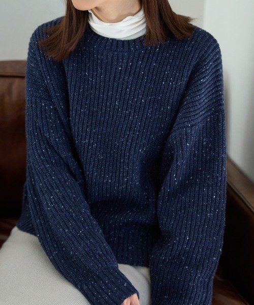 つぶつぶ MIXカラーネップニット（ニット/セーター）｜TRIANGLE PALETTE（トライアングルパレット）