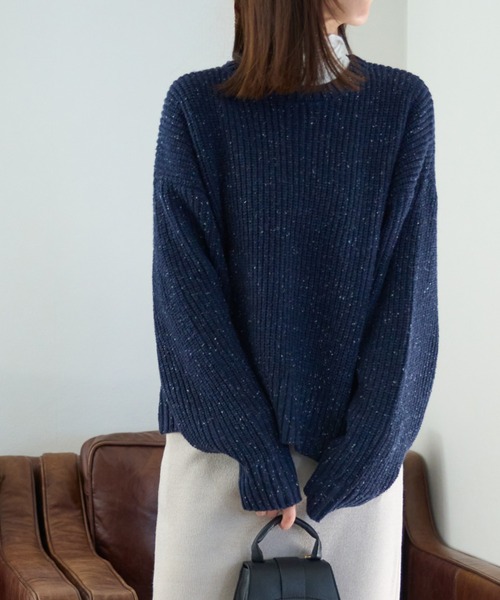 つぶつぶ MIXカラーネップニット（ニット/セーター）｜TRIANGLE PALETTE（トライアングルパレット）