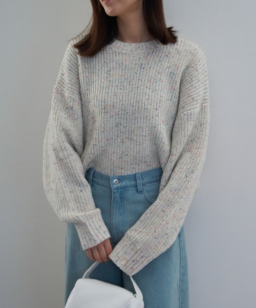 つぶつぶ MIXカラーネップニット（ニット/セーター）｜TRIANGLE PALETTE（トライアングルパレット）