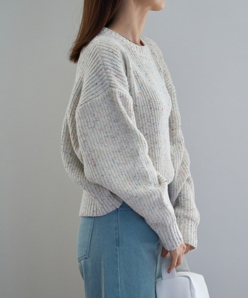 つぶつぶ MIXカラーネップニット（ニット/セーター）｜TRIANGLE PALETTE（トライアングルパレット）