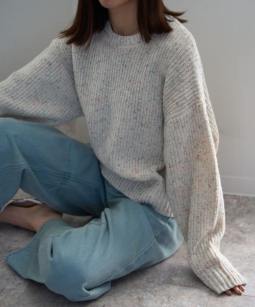 つぶつぶ MIXカラーネップニット（ニット/セーター）｜TRIANGLE PALETTE（トライアングルパレット）
