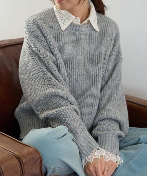 つぶつぶ MIXカラーネップニット（ニット/セーター）｜TRIANGLE PALETTE（トライアングルパレット）