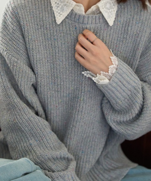 つぶつぶ MIXカラーネップニット（ニット/セーター）｜TRIANGLE PALETTE（トライアングルパレット）