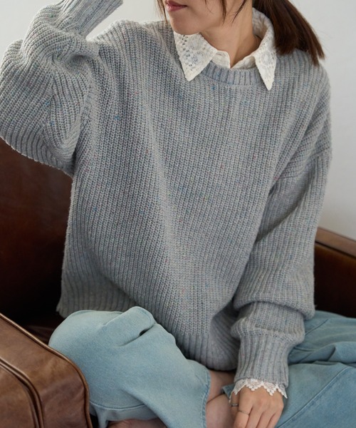 つぶつぶ MIXカラーネップニット（ニット/セーター）｜TRIANGLE PALETTE（トライアングルパレット）