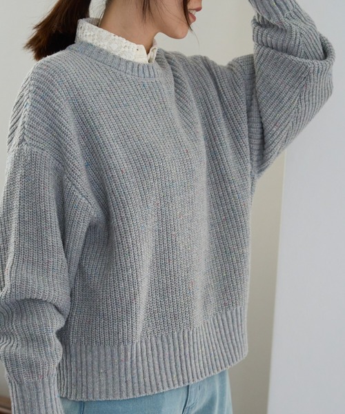 つぶつぶ MIXカラーネップニット（ニット/セーター）｜TRIANGLE PALETTE（トライアングルパレット）