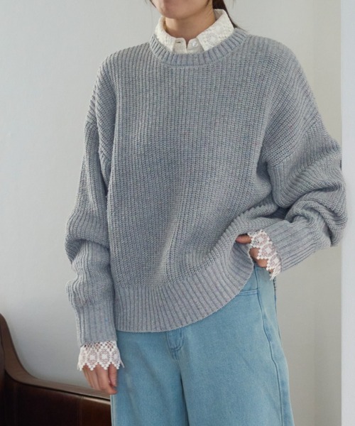 つぶつぶ MIXカラーネップニット（ニット/セーター）｜TRIANGLE PALETTE（トライアングルパレット）