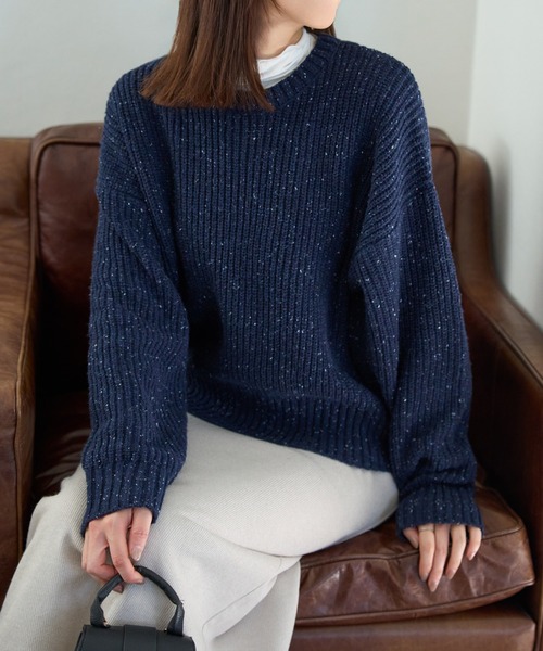 つぶつぶ MIXカラーネップニット（ニット/セーター）｜TRIANGLE PALETTE（トライアングルパレット）