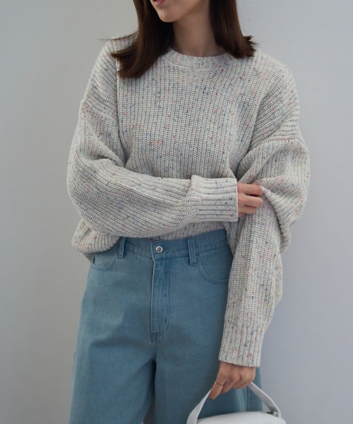 つぶつぶ MIXカラーネップニット（ニット/セーター）｜TRIANGLE PALETTE（トライアングルパレット）
