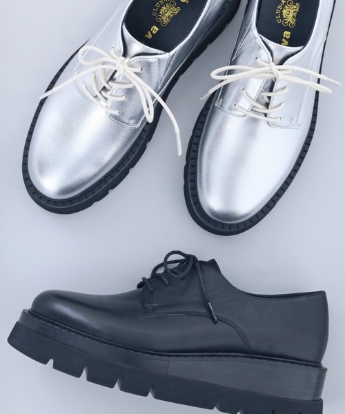 cava cava（サヴァサヴァ）の「厚底レースアップシューズ　7420193（ドレスシューズ・レディース・ブラック/シルバー・22.5cm/24.5cm/24cm/23.5cm/23cm）」の7枚目の写真