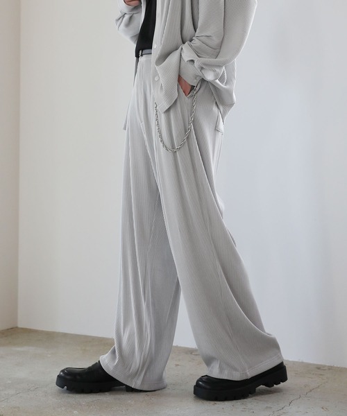 ASTRONOMY（アストロノミー）の「【セットアップ対応】プリーツワイドストレートパンツ（その他パンツ・メンズ・ブラック/グレー/チャコール・S/M/L）」の14枚目の写真