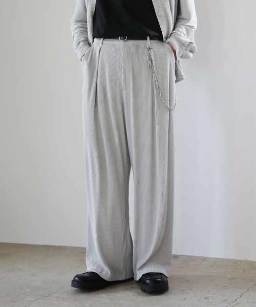 ASTRONOMY（アストロノミー）の「【セットアップ対応】プリーツワイドストレートパンツ（その他パンツ・メンズ・ブラック/グレー/チャコール・S/M/L）」の13枚目の写真