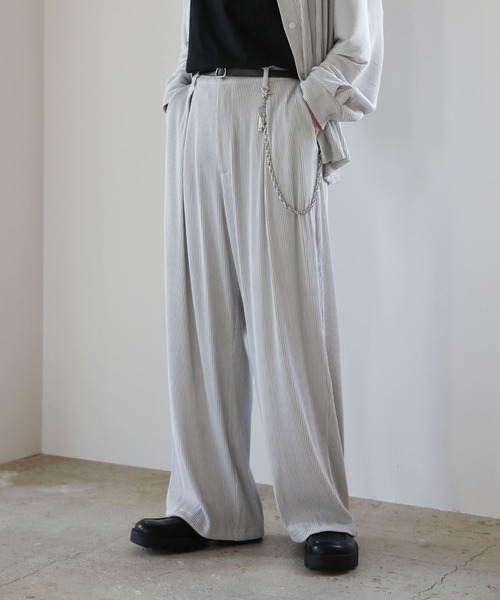 ASTRONOMY（アストロノミー）の「【セットアップ対応】プリーツワイドストレートパンツ（その他パンツ・メンズ・ブラック/グレー/チャコール・S/M/L）」の15枚目の写真