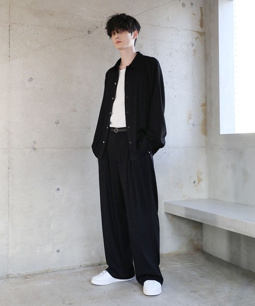 ASTRONOMY（アストロノミー）の「【セットアップ対応】プリーツワイドストレートパンツ（その他パンツ・メンズ・ブラック/グレー/チャコール・S/M/L）」の7枚目の写真