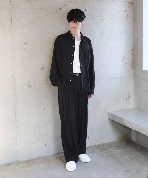 ASTRONOMY（アストロノミー）の「【セットアップ対応】プリーツワイドストレートパンツ（その他パンツ・メンズ・ブラック/グレー/チャコール・S/M/L）」の8枚目の写真