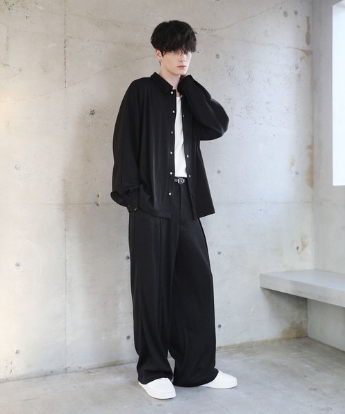 ASTRONOMY（アストロノミー）の「【セットアップ対応】プリーツワイドストレートパンツ（その他パンツ・メンズ・ブラック/グレー/チャコール・S/M/L）」の9枚目の写真