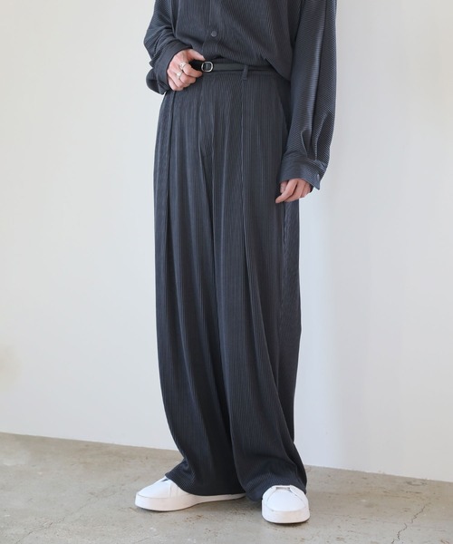 ASTRONOMY（アストロノミー）の「【セットアップ対応】プリーツワイドストレートパンツ（その他パンツ・メンズ・ブラック/グレー/チャコール・S/M/L）」の21枚目の写真