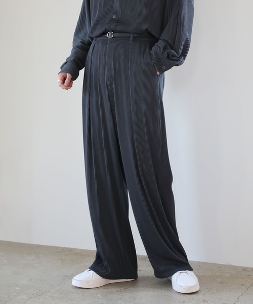 ASTRONOMY（アストロノミー）の「【セットアップ対応】プリーツワイドストレートパンツ（その他パンツ・メンズ・ブラック/グレー/チャコール・S/M/L）」の22枚目の写真