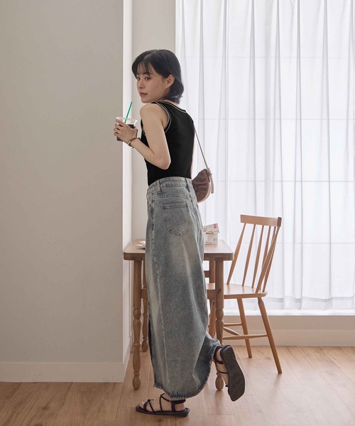 CHAN ME（チャンミ）の「配色リブタンクトップ（タンクトップ・レディース・ブラック/ホワイト・X-LARGE/LARGE/MEDIUM）」の13枚目の写真