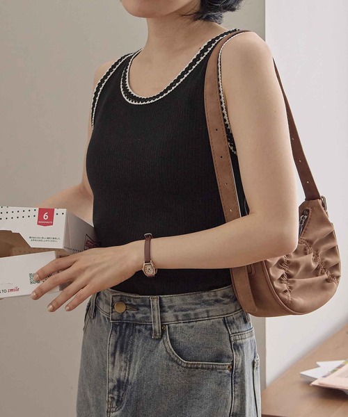 CHAN ME（チャンミ）の「配色リブタンクトップ（タンクトップ・レディース・ブラック/ホワイト・X-LARGE/LARGE/MEDIUM）」の10枚目の写真