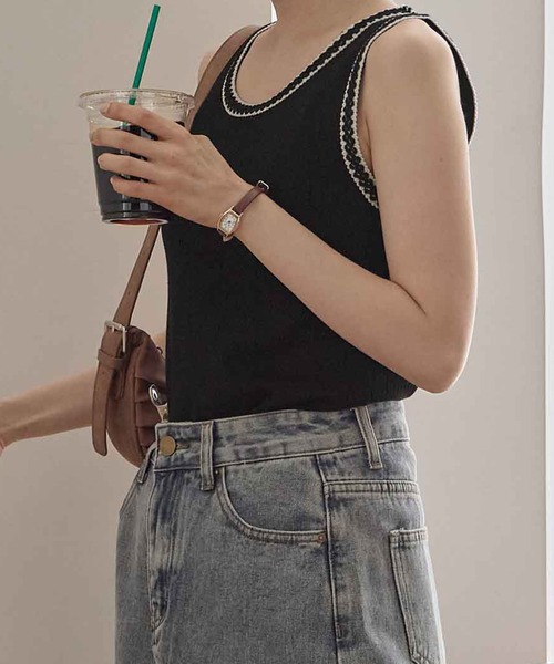CHAN ME（チャンミ）の「配色リブタンクトップ（タンクトップ・レディース・ブラック/ホワイト・X-LARGE/LARGE/MEDIUM）」の12枚目の写真