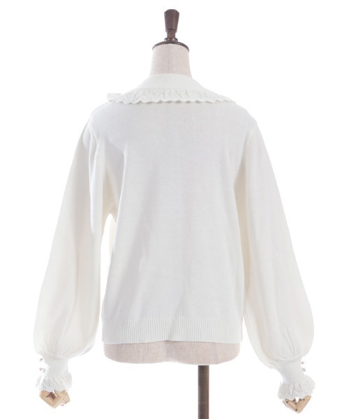 axes femme（アクシーズファム）の「ブローチ付透かしフリルニット（ニット/セーター・レディース・キナリ/グレイッシュベージュ/ネイビー・FREE）」の12枚目の写真