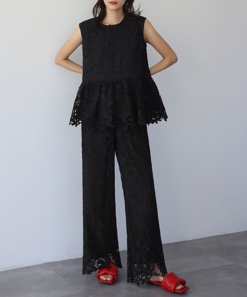 KAREN MILLEN* レースセットアップ ブラウス＆パンツ 新品 レース セットアップ ショートパンツ ブラウスの通販 by