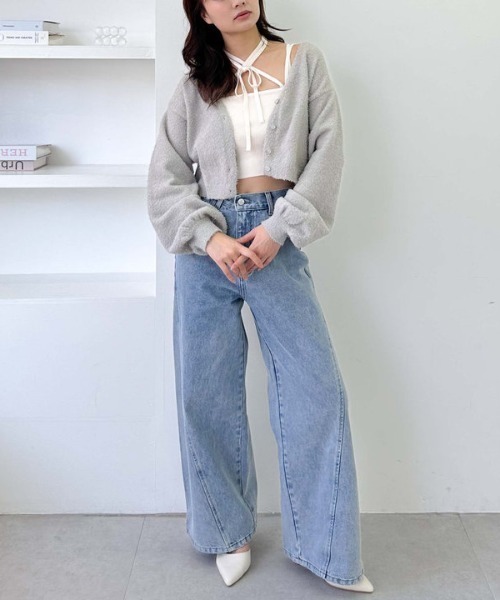 archives（アルシーヴ）の「ポイントＪＱデニムワイドデニム（デニムパンツ・レディース・ブラック/ブルー・SMALL/MEDIUM）」の16枚目の写真