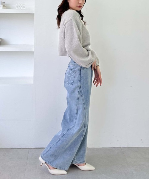 archives（アルシーヴ）の「ポイントＪＱデニムワイドデニム（デニムパンツ・レディース・ブラック/ブルー・SMALL/MEDIUM）」の17枚目の写真