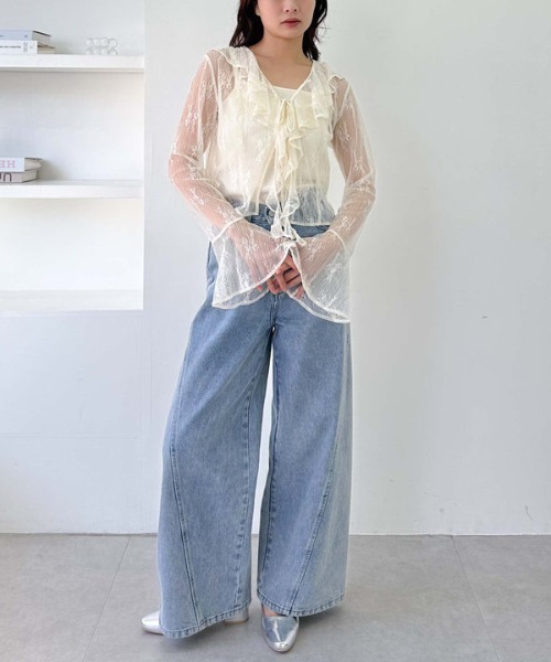 archives（アルシーヴ）の「ポイントＪＱデニムワイドデニム（デニムパンツ・レディース・ブラック/ブルー・SMALL/MEDIUM）」の20枚目の写真