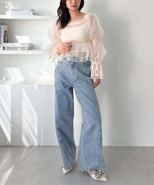 archives（アルシーヴ）の「ポイントＪＱデニムワイドデニム（デニムパンツ・レディース・ブラック/ブルー・SMALL/MEDIUM）」の21枚目の写真