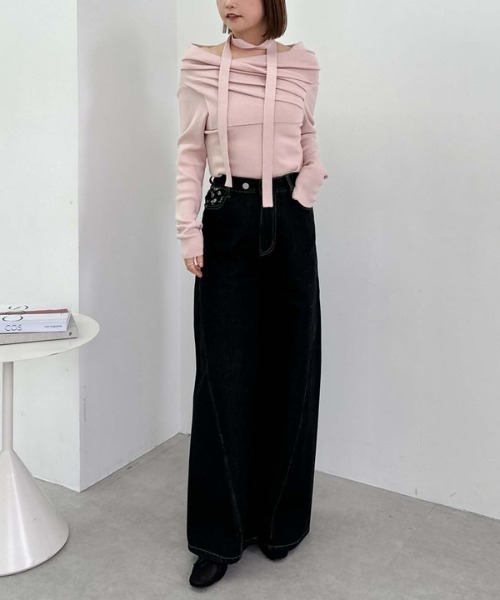 archives（アルシーヴ）の「ポイントＪＱデニムワイドデニム（デニムパンツ・レディース・ブラック/ブルー・SMALL/MEDIUM）」の7枚目の写真