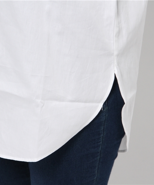 AZUL by moussy（アズールバイマウジー）の「ブロード長袖チュニックシャツ（シャツ/ブラウス・レディース・ダークネイビー/オフホワイト・SMALL/LARGE/MEDIUM）」の9枚目の写真