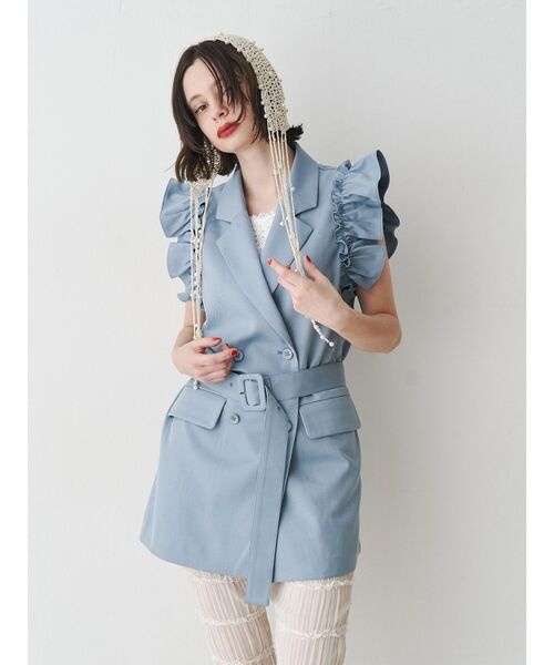 jouetie（ジュエティ）の「パールクロシェボンネット（ニットキャップ/ビーニー・レディース・アイボリー/ブラック・FREE）」の5枚目の写真