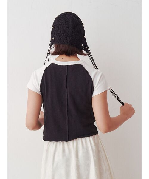 jouetie（ジュエティ）の「パールクロシェボンネット（ニットキャップ/ビーニー・レディース・アイボリー/ブラック・FREE）」の13枚目の写真